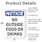 Signmission No Outside Food Or Drinks, 12 in W x Rectangle, Aluminum OS-2PACK-NS-A-1218-V-14716 - alternate 4